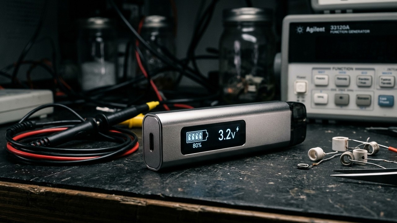 Vapes Desechables Vacios con Pantalla OLED: Telemetria de Voltaje, Temporizador de Precalentamiento y Consumo en Reposo
