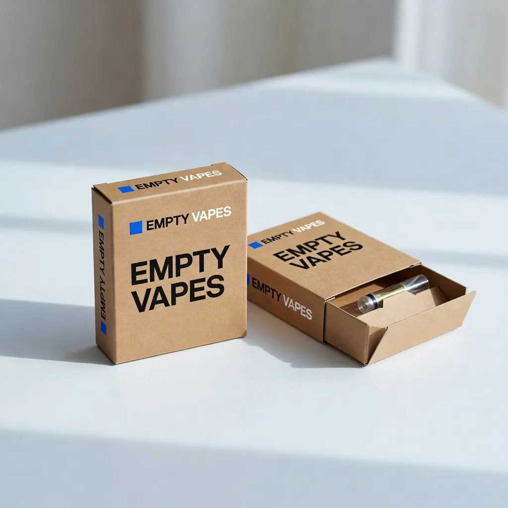 Astuccio pieghevole eco in carta kraft, hardware vape vuoto